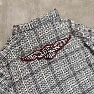 Harley-Davidson MotorClothes Plaid Embroidered Wing Logo Button-Up Shirt